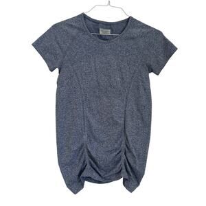 Athleta Performance Tee Ruched Detail, Heathered Blue, Women’s Size Medium